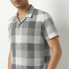 Regular Fit Checkered Camp Collar Shirt