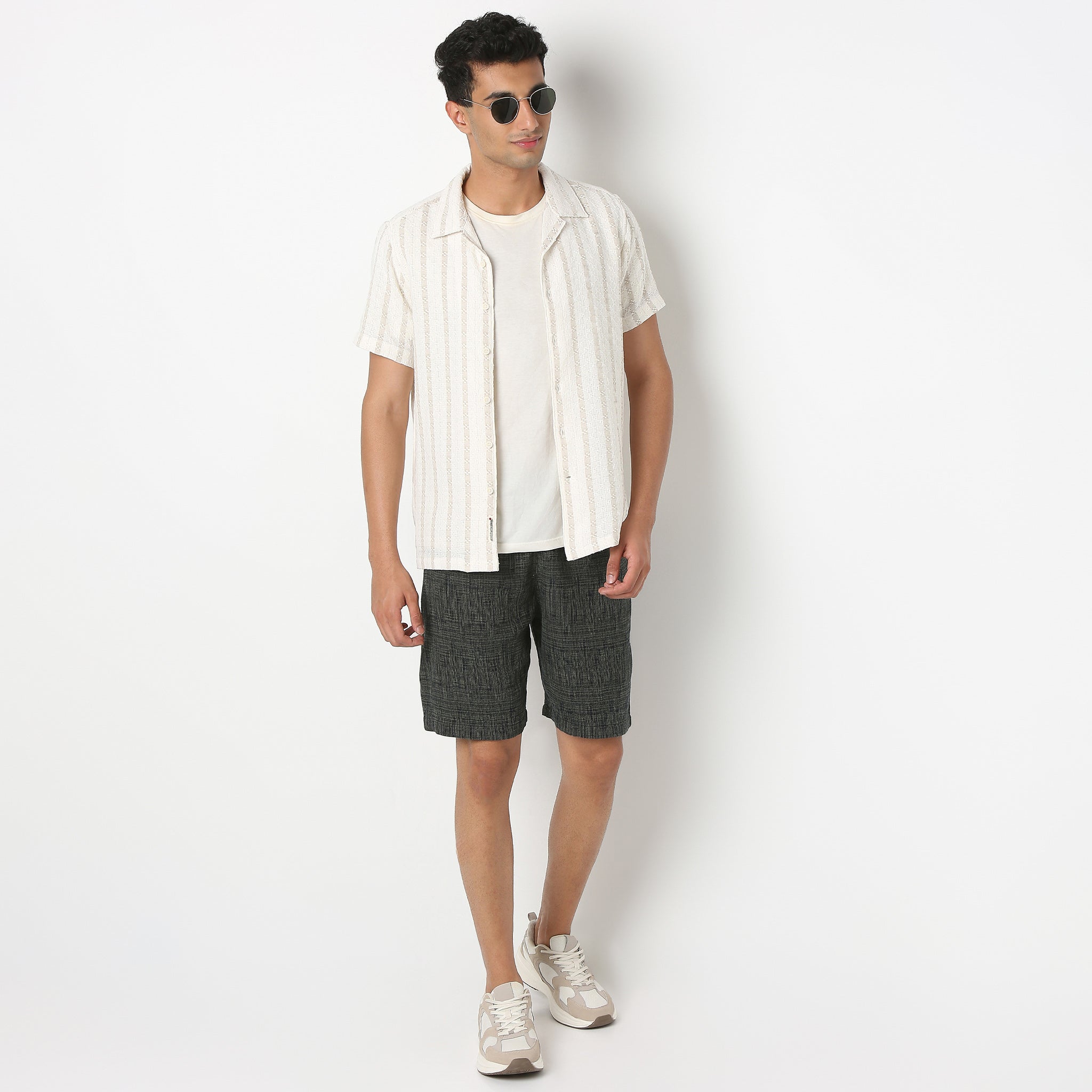 Camp Collar Striped Mood Shirt
