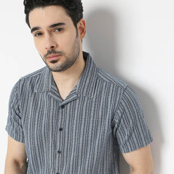 Regular Fit Checkered Camp Collar Regular Length Shirt