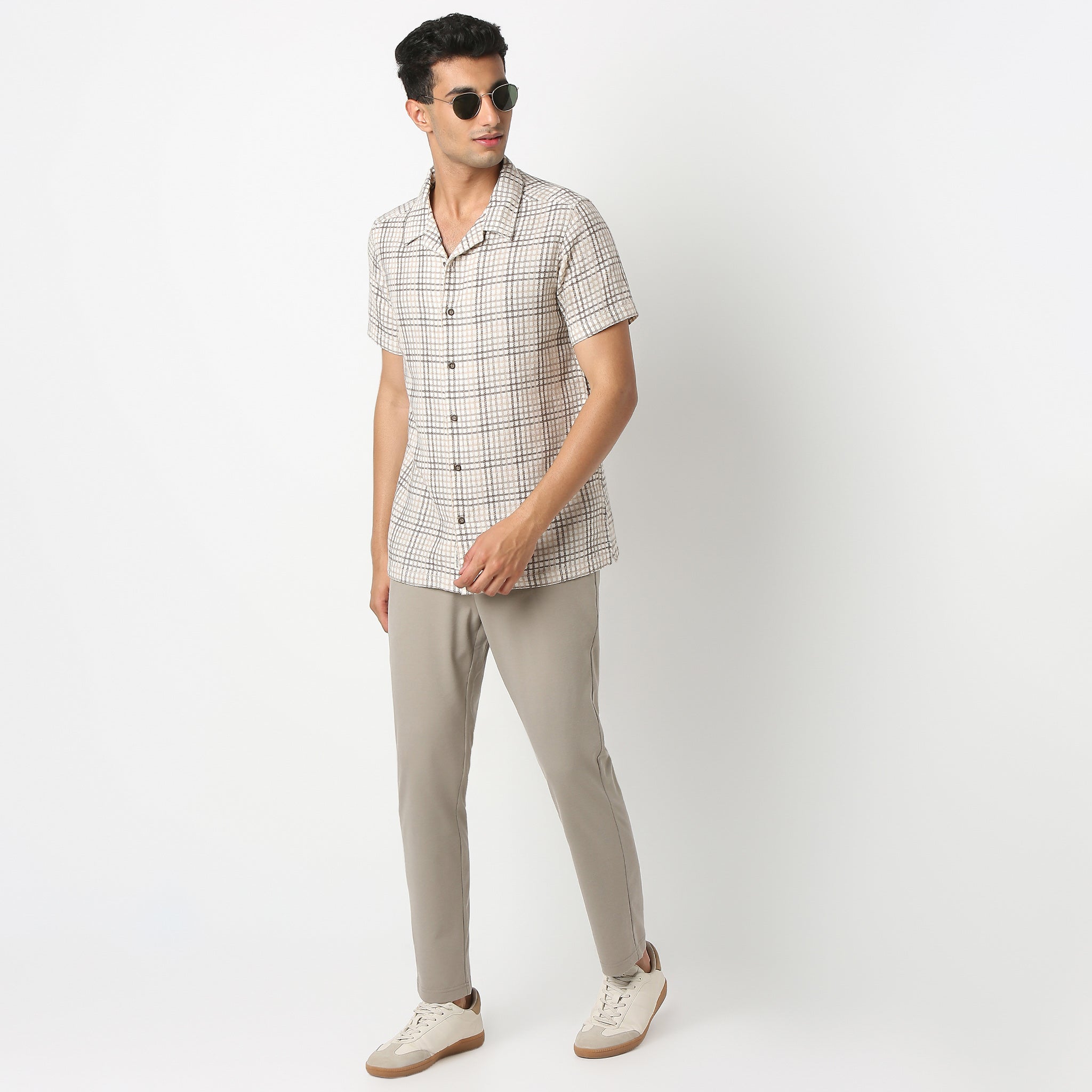 Camp Collar Checkered Mood Shirt