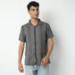 Regular Fit Striped Camp Collar Regular Length Shirt