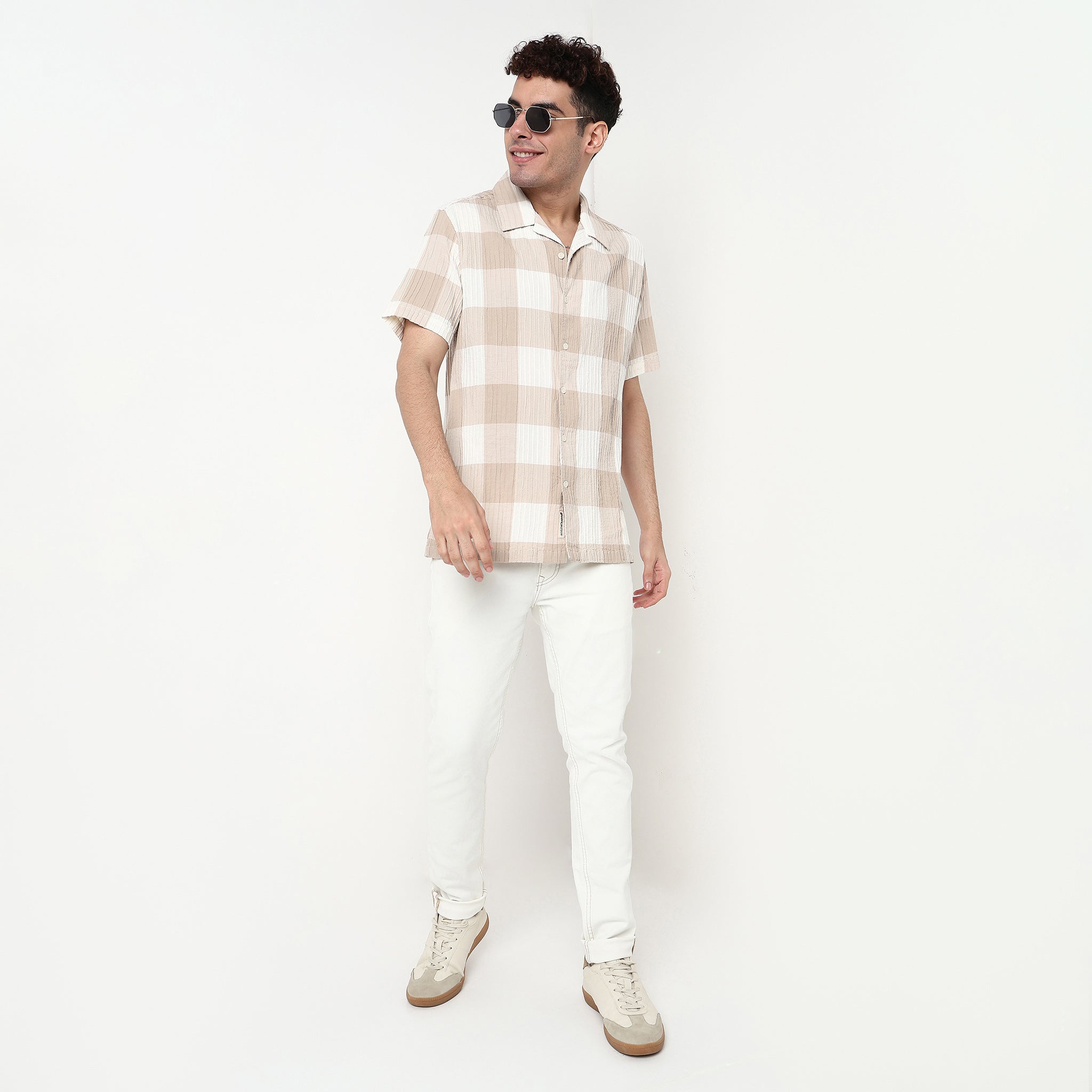 Checkered Cotton Fabric Shirt
