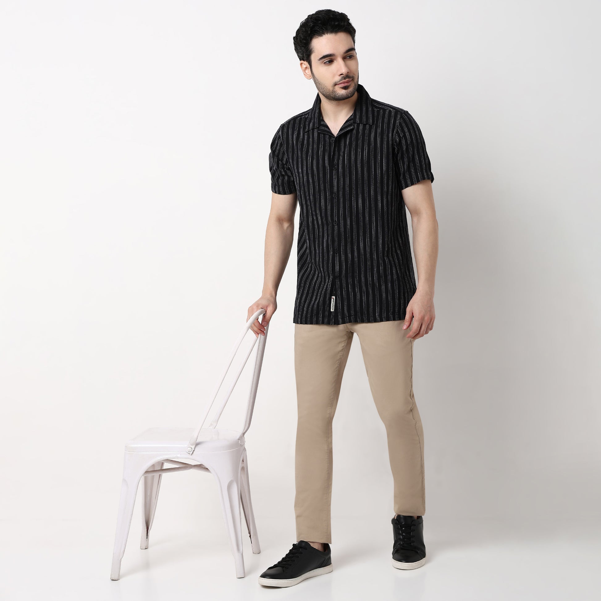 Mens Solid Cuban Shirt