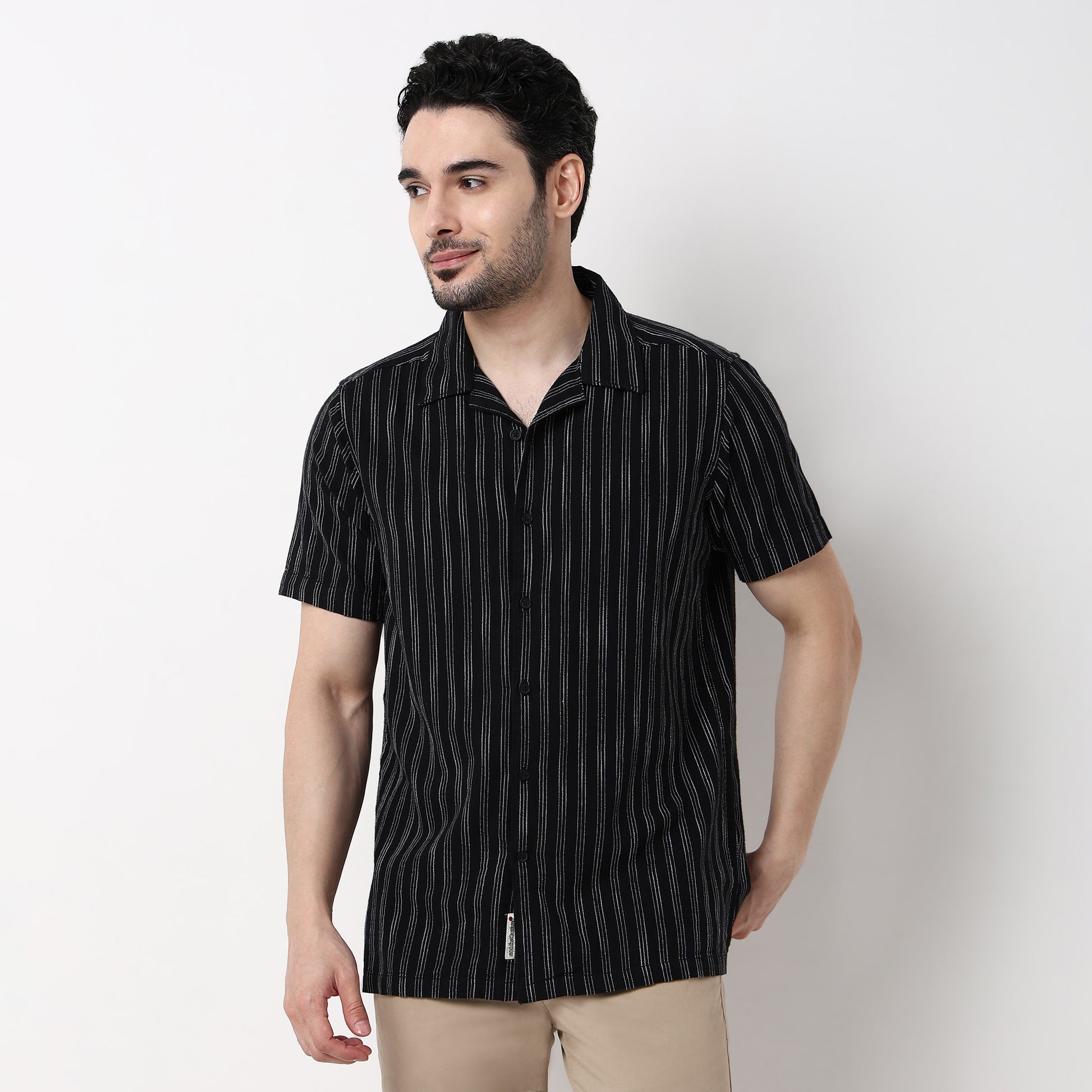 Mens Solid Cuban Shirt