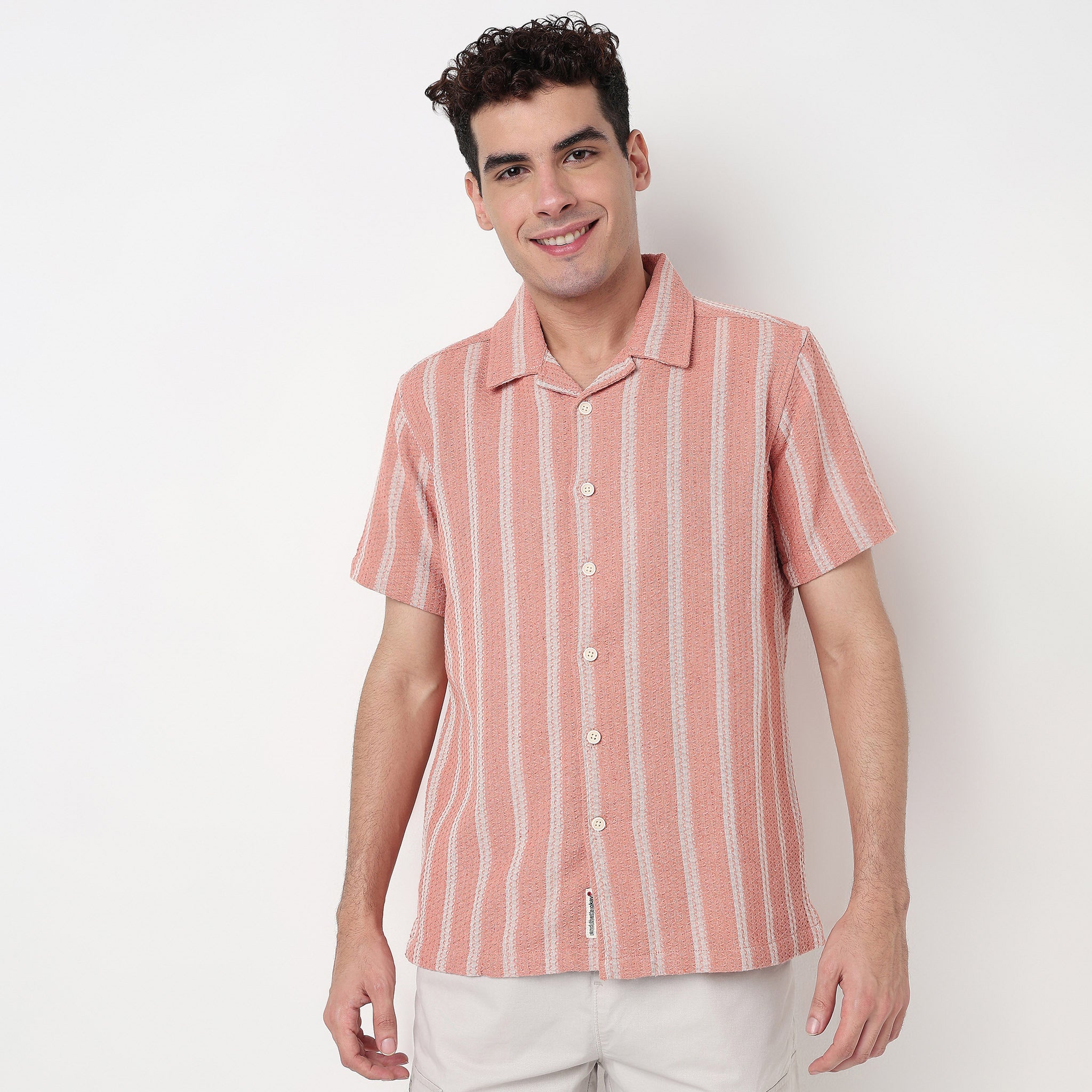 Buy Men Regular Fit Striped Half Sleeve Shirt  - Style Union