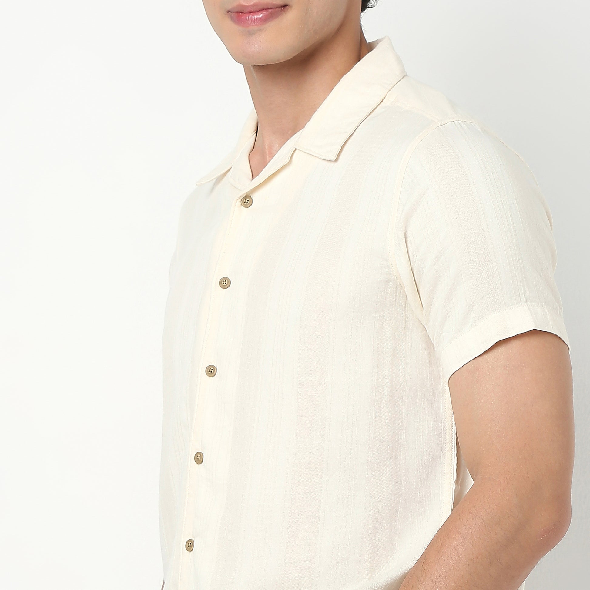 Mens Solid Cuban Shirt