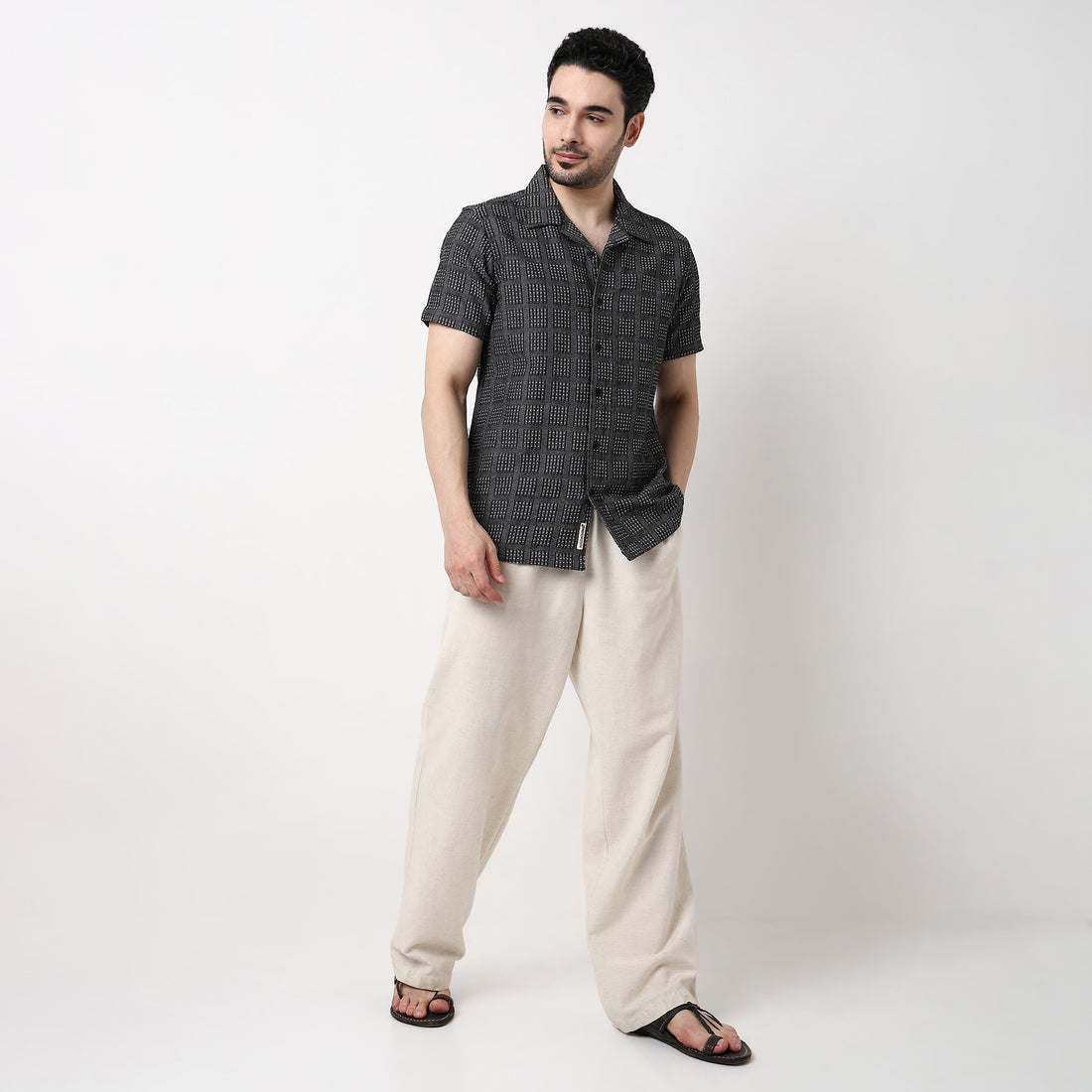 Mens Solid Cuban Shirt