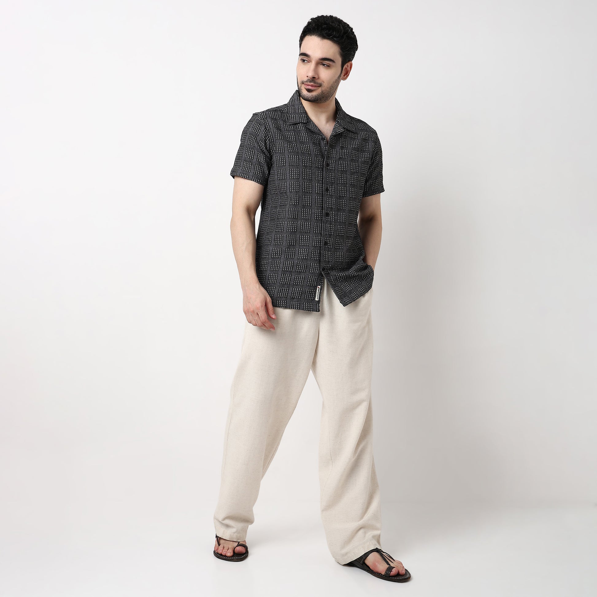 Mens Solid Cuban Shirt