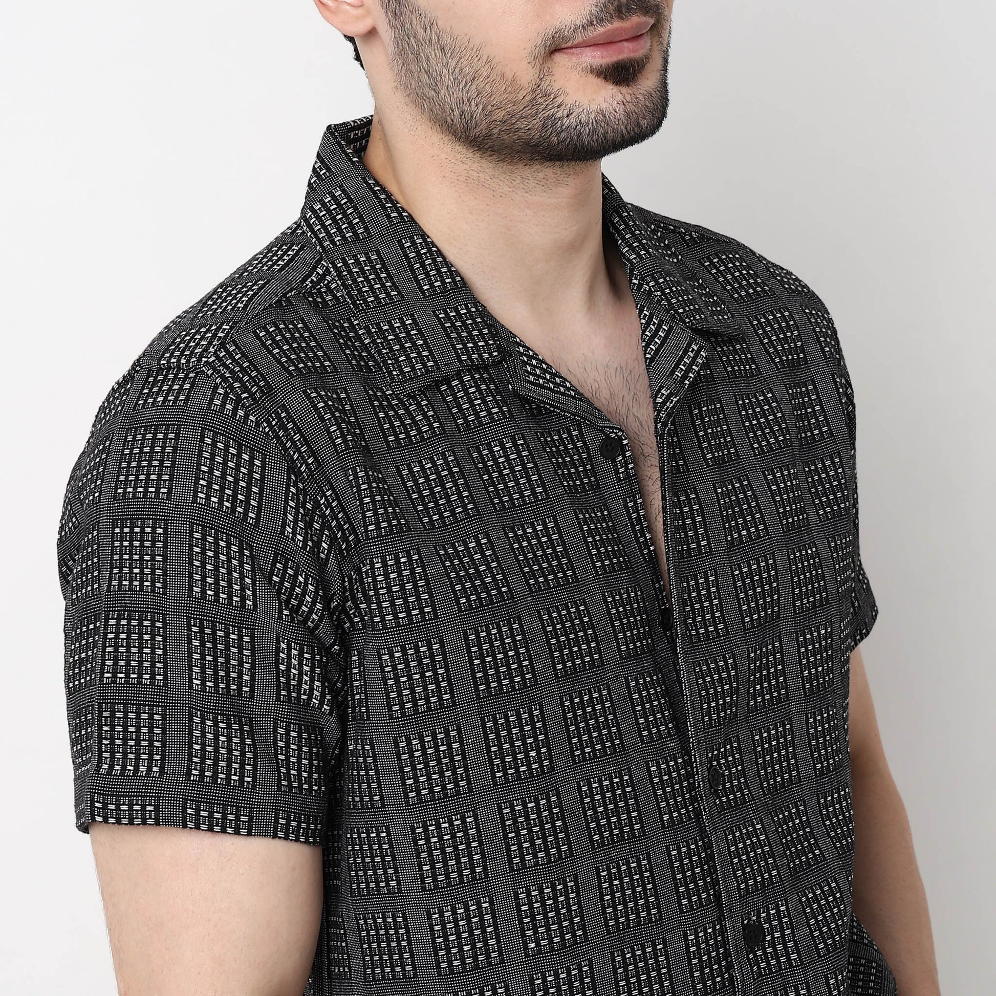 Mens Solid Cuban Shirt