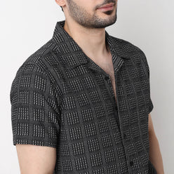 Mens Solid Cuban Shirt