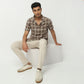 Regular Fit Checkered Camp Collar Shirt
