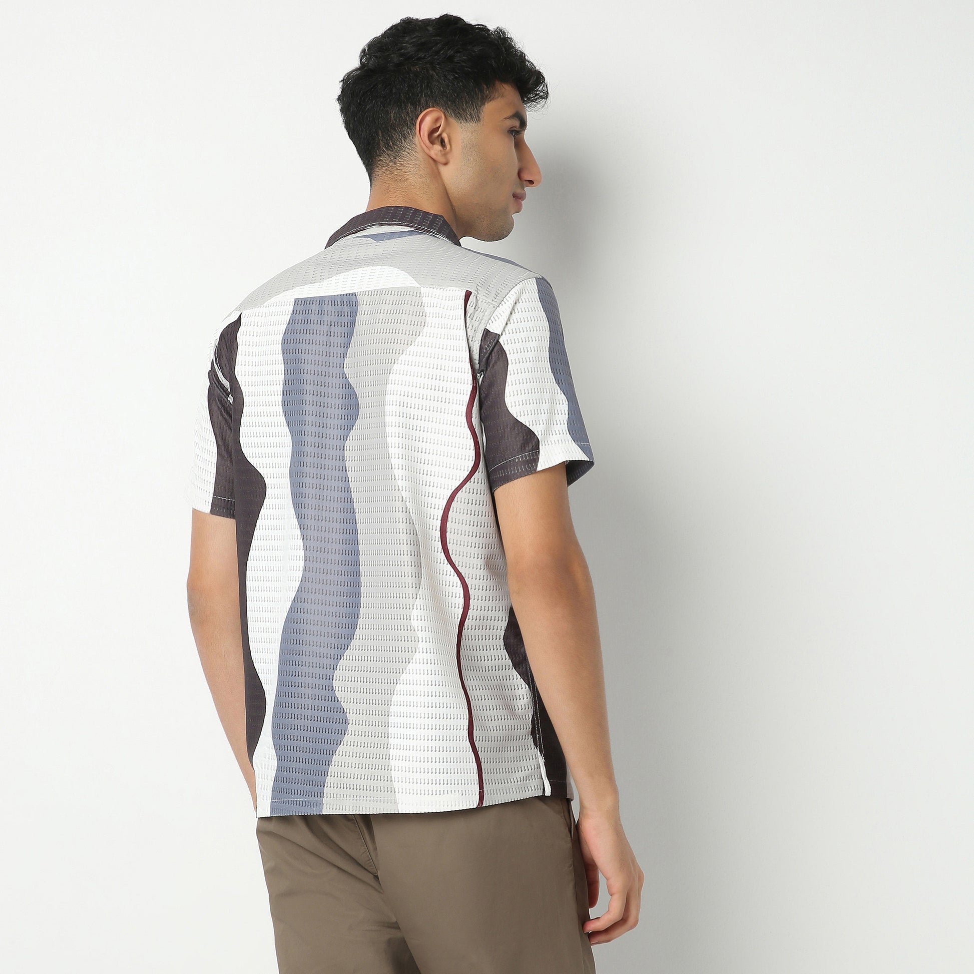 Regular Fit Printed Camp Collar Regular Length Shirt