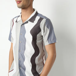 Regular Fit Printed Camp Collar Regular Length Shirt