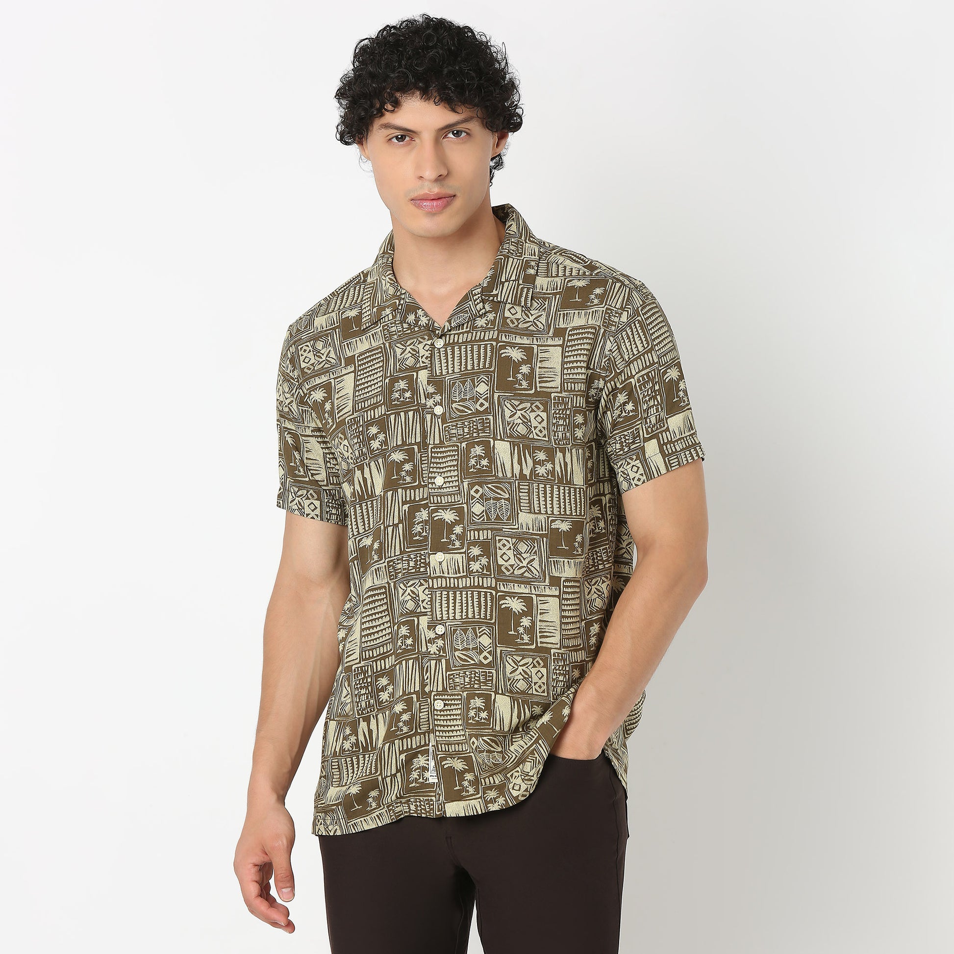 Camp Collar Printed Shirt
