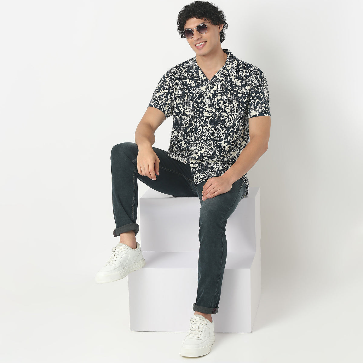 Camp Collar Printed Shirt