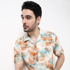 Mens Textured Cuban Shirt