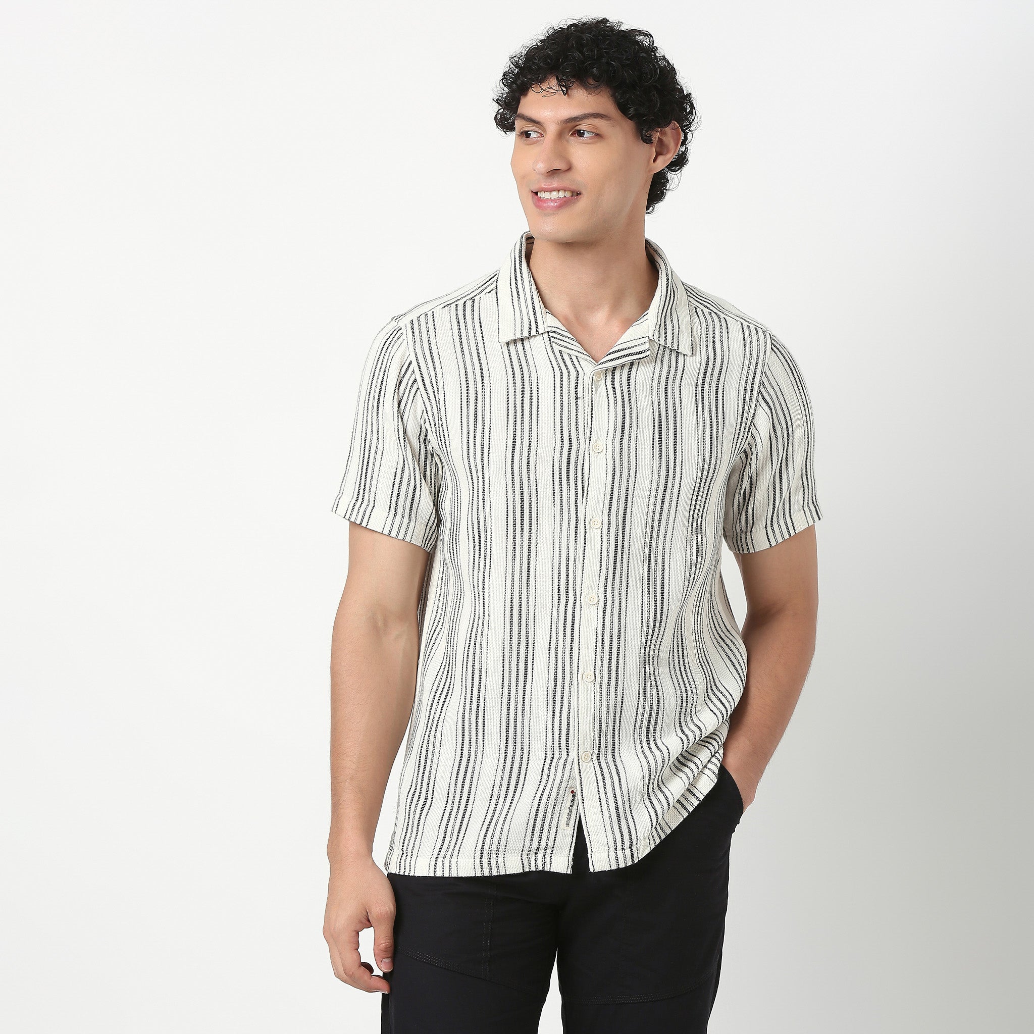 Mens Solid Cuban Shirt