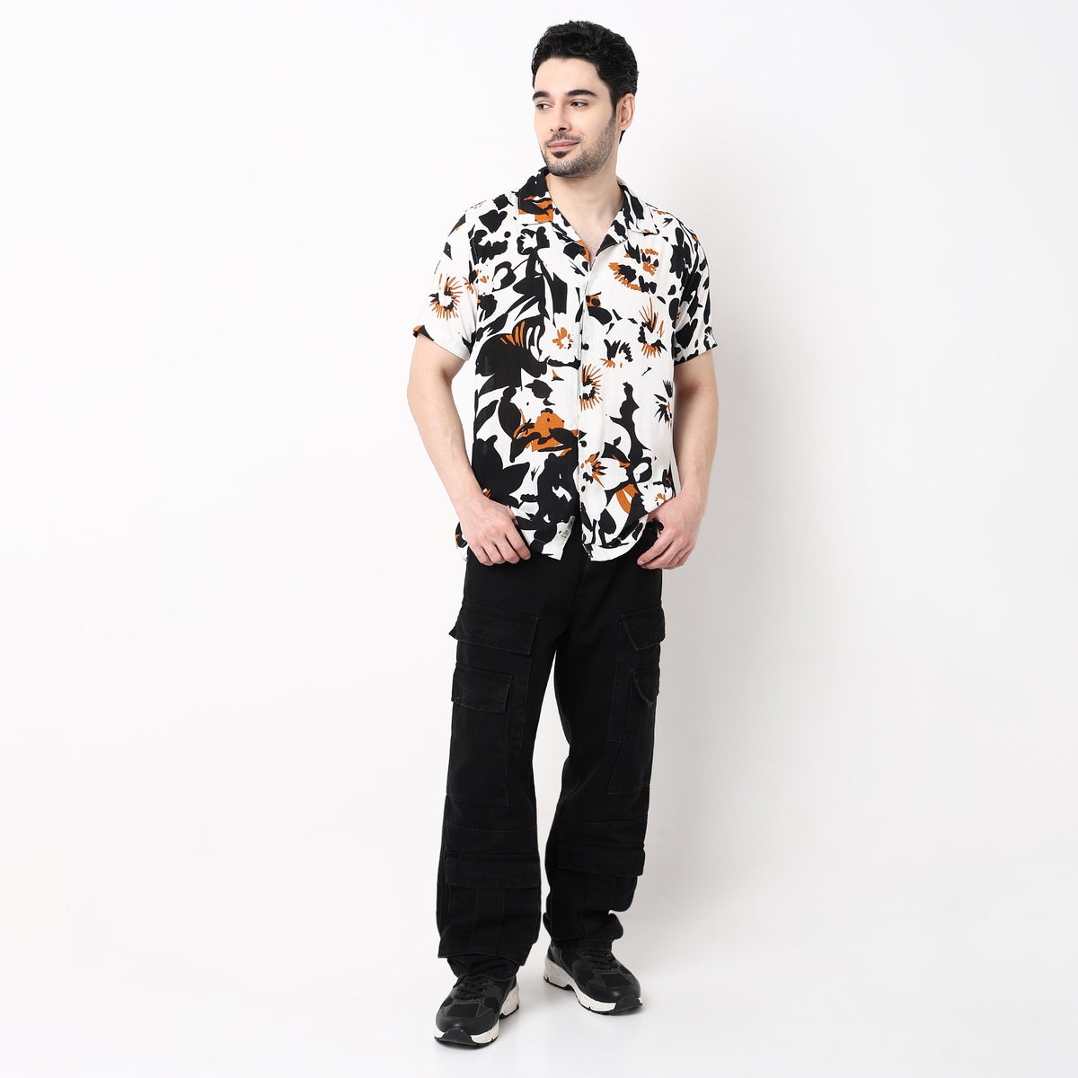 Mens Textured Cuban Shirt