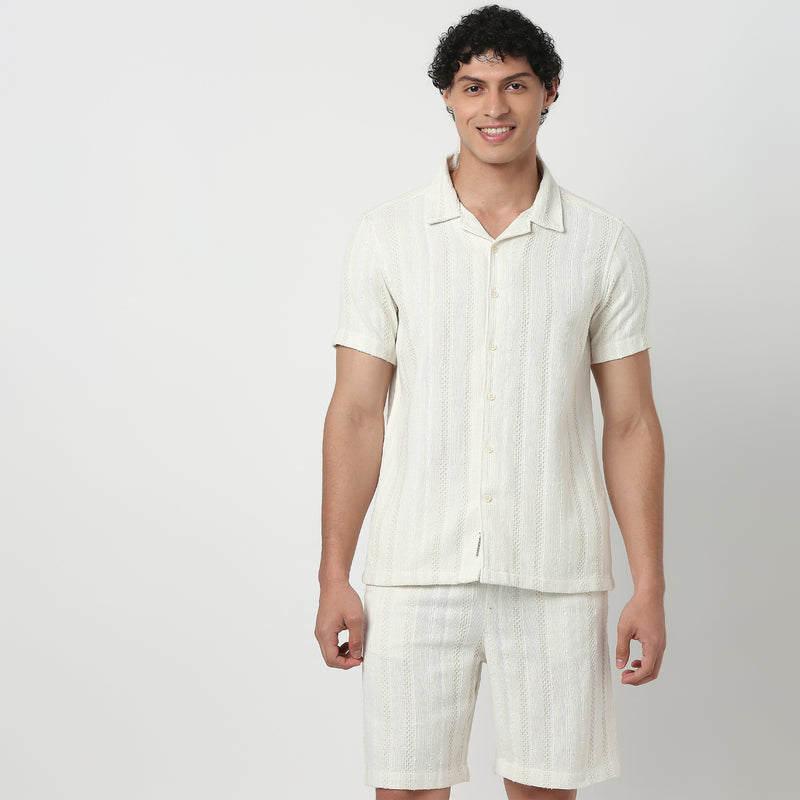 Mens Solid Cuban Shirt