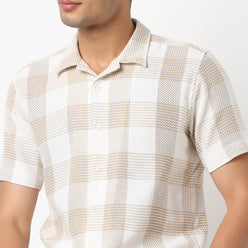 Camp Collar Checkered Mood Shirt