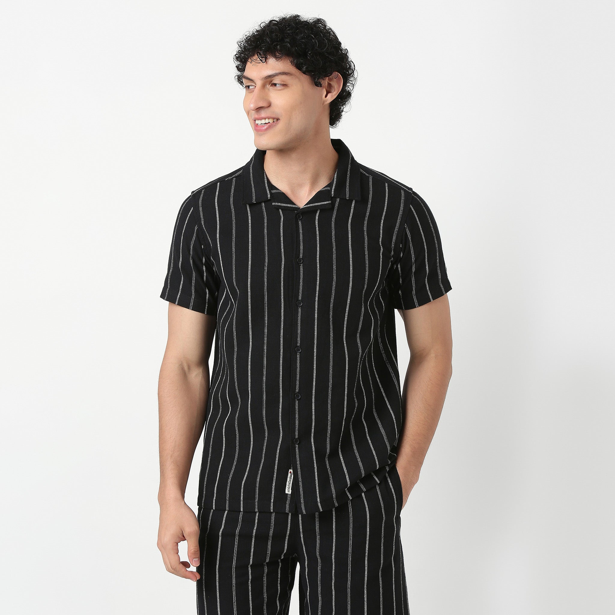 Mens Yarn Dyed Cuban Shirt