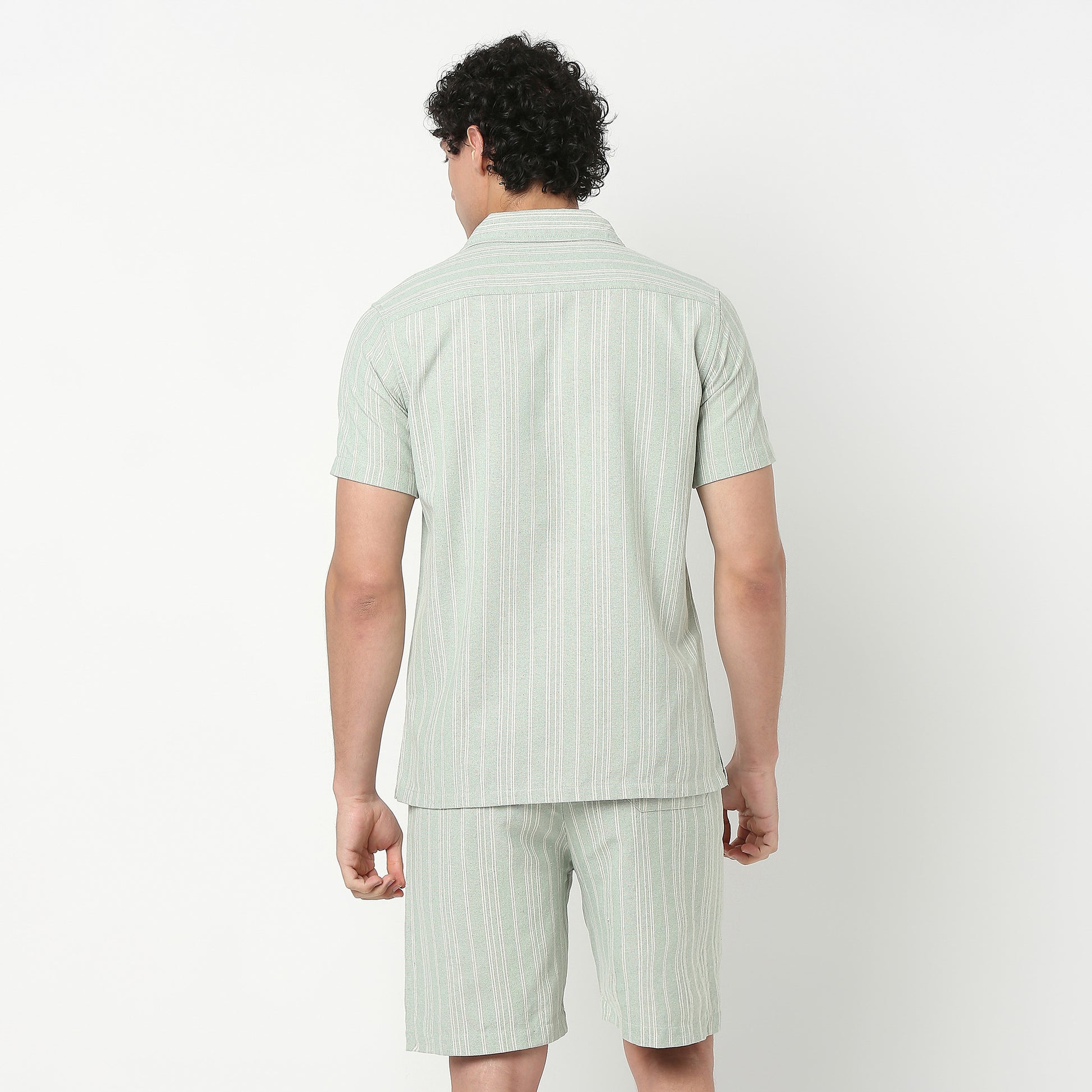 Mens Yarn Dyed Cuban Shirt