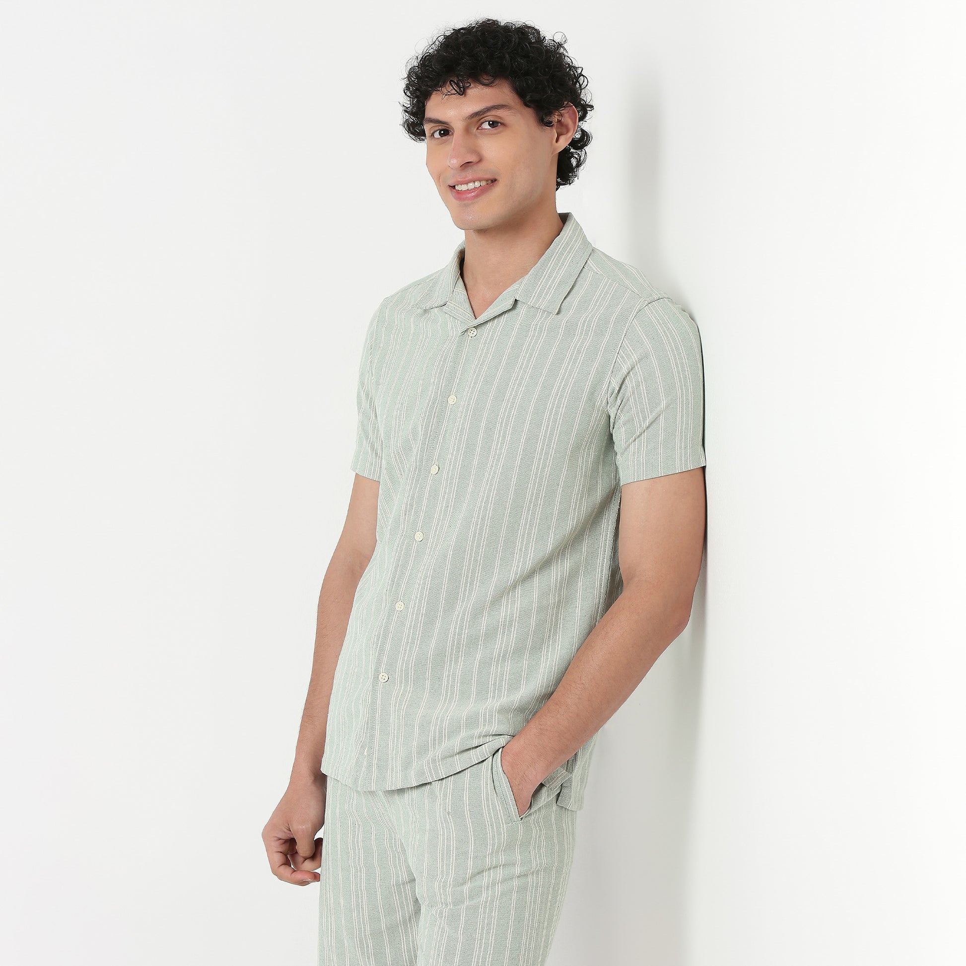 Mens Yarn Dyed Cuban Shirt