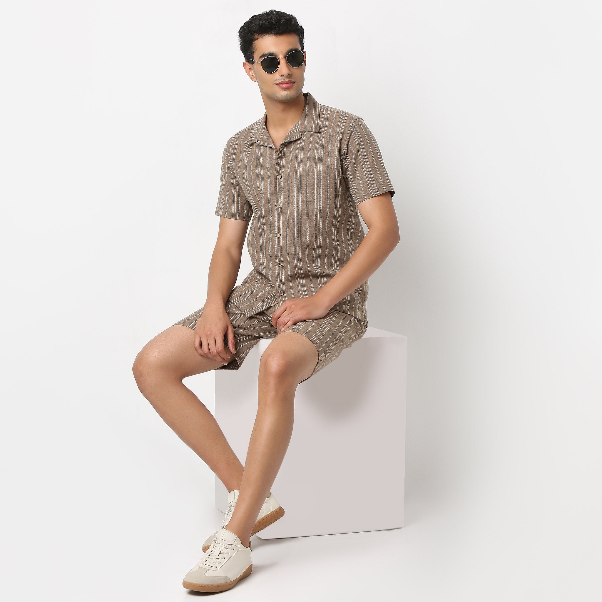 Camp Collar Striped Mood Shirt