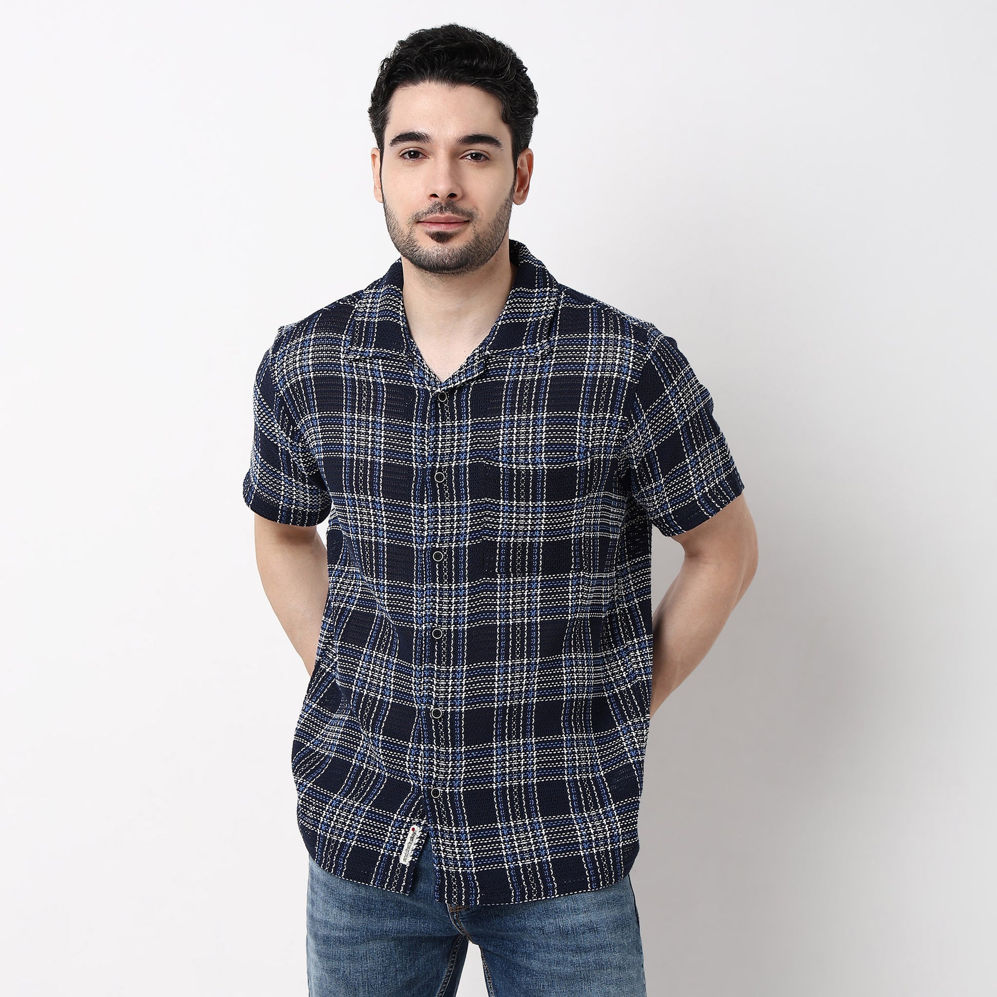 Mens Yarn Dyed Cuban Shirt