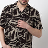 Mens Textured Printed Cuban Shirt
