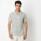 Lininᵉˣ - Linen Enriched Fine Natural Blend Shirts Printed Half Sleeve Camp Collar