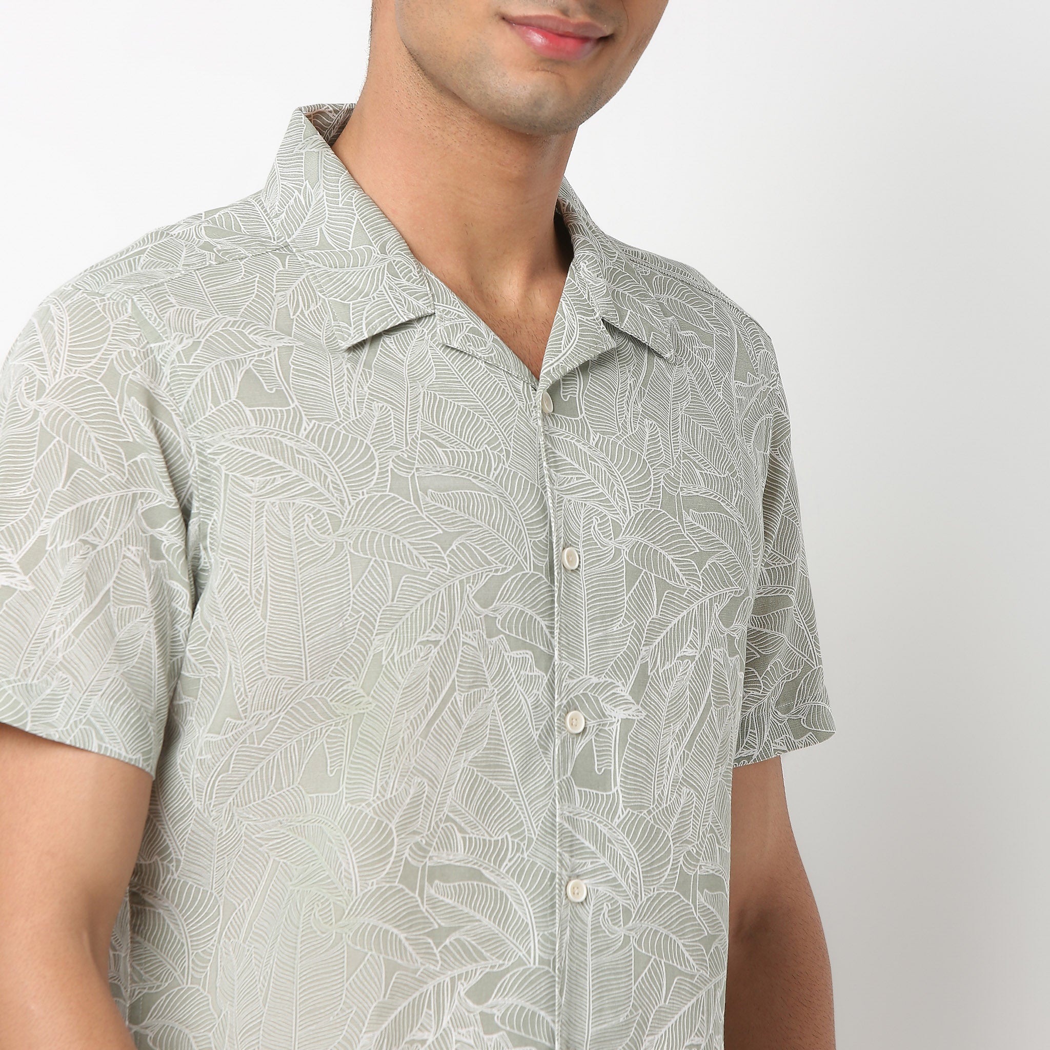 sublations SILK LINEN OVERLAP SHIRT