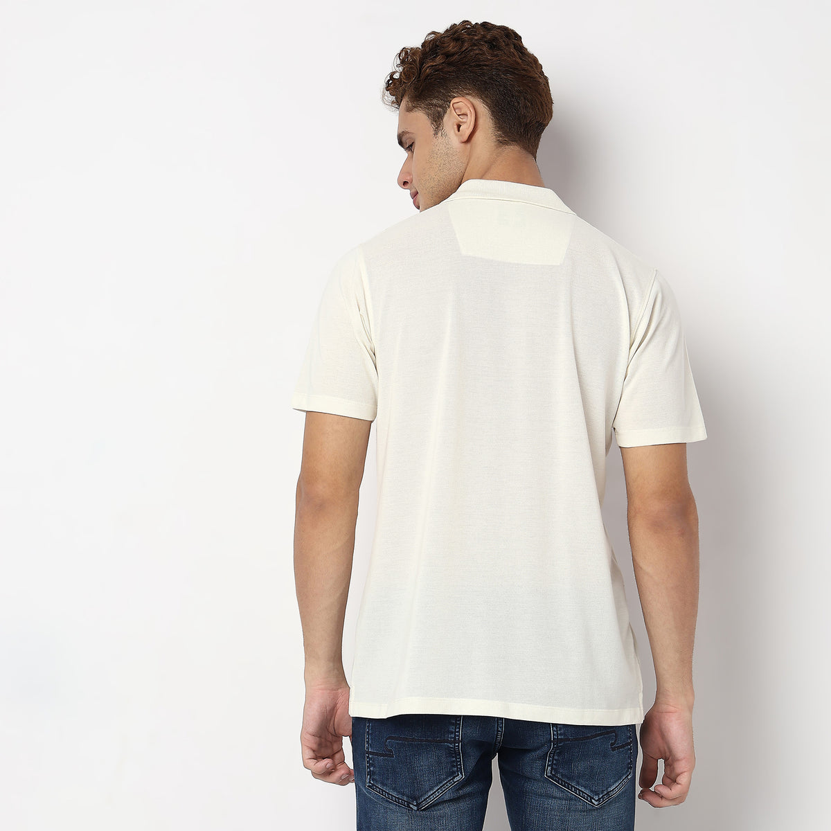 Striped Camp Collar University Half Sleeve Shirt