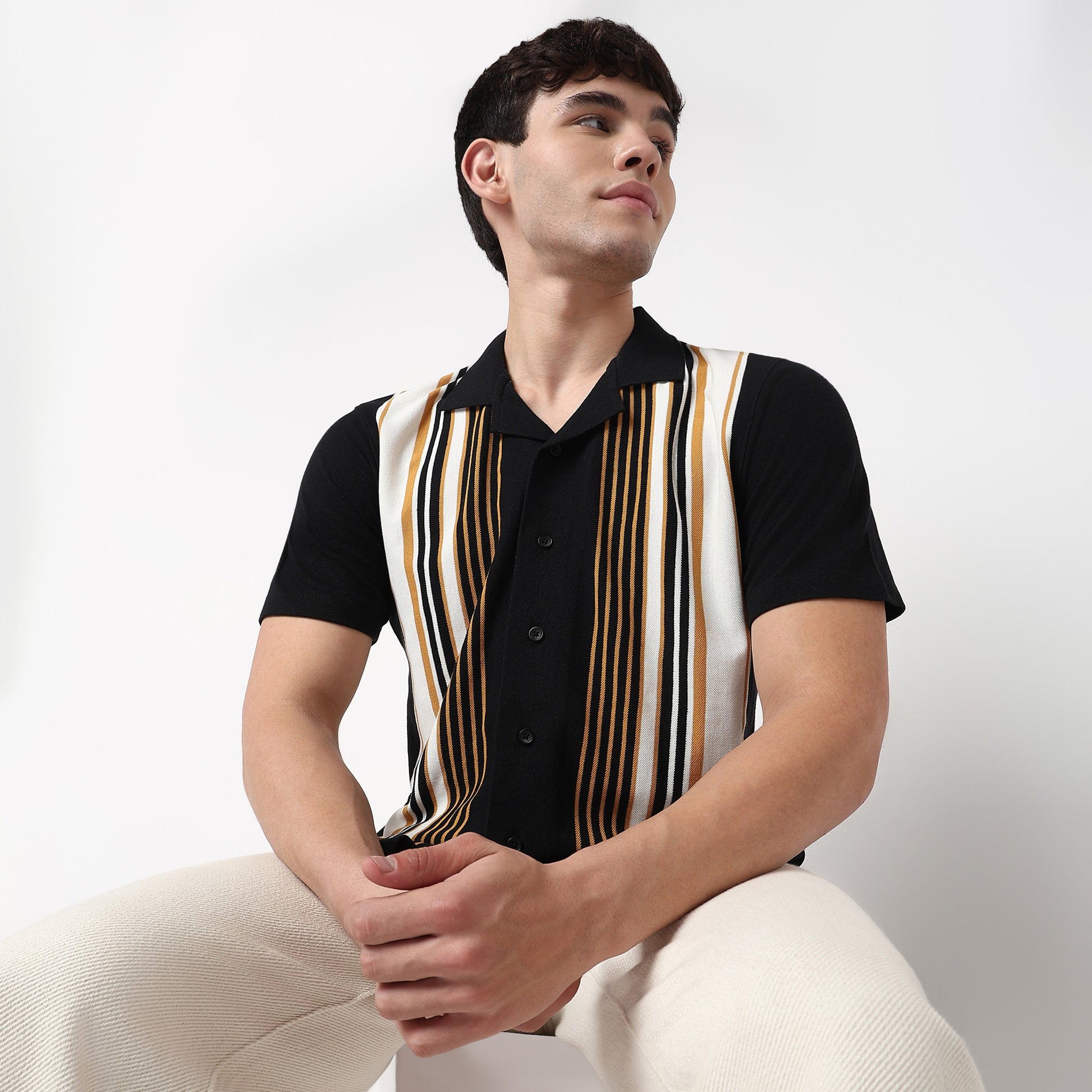 Striped University Cuban Shirt