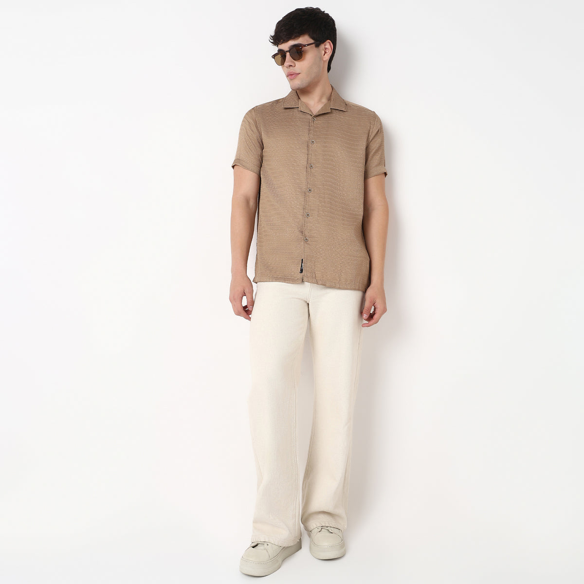 Cotton Solid Cuban Shirt