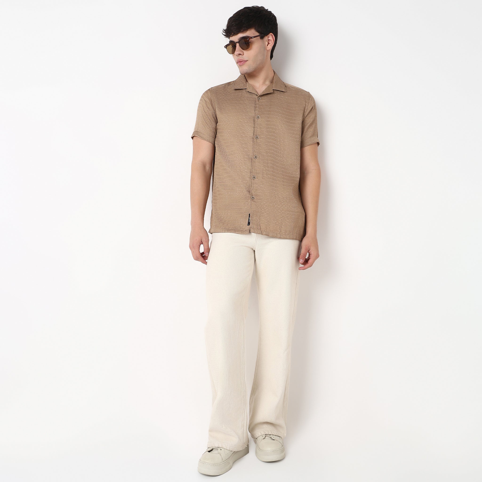 Cotton Solid Cuban Shirt