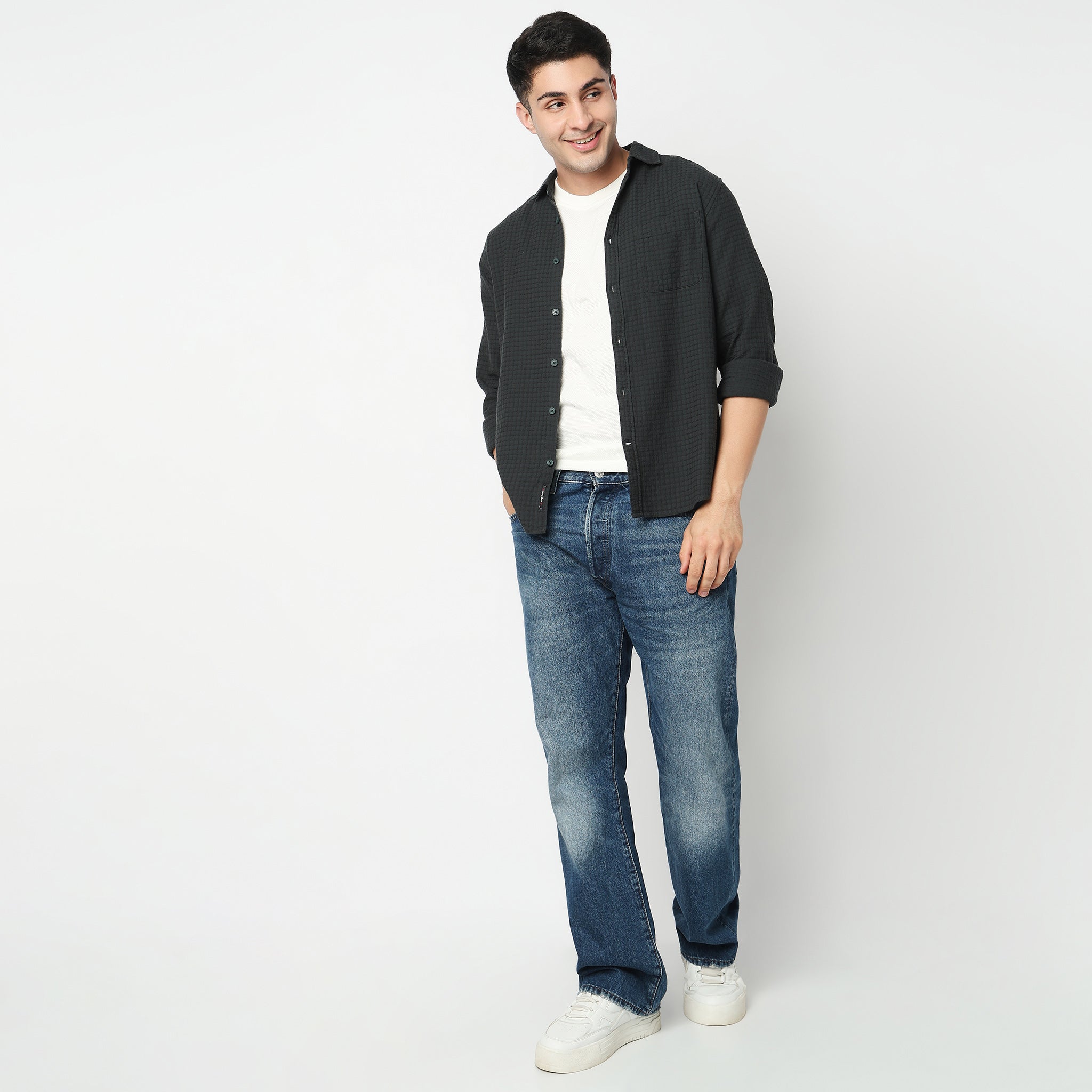 Cotton Textured Cuban Shirt 