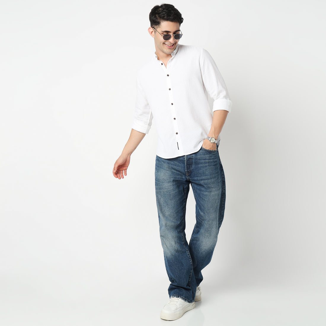 Cotton Textured Cuban Shirt 