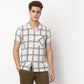 Checkered Camp Collar Cuban Half Sleeve Shirt