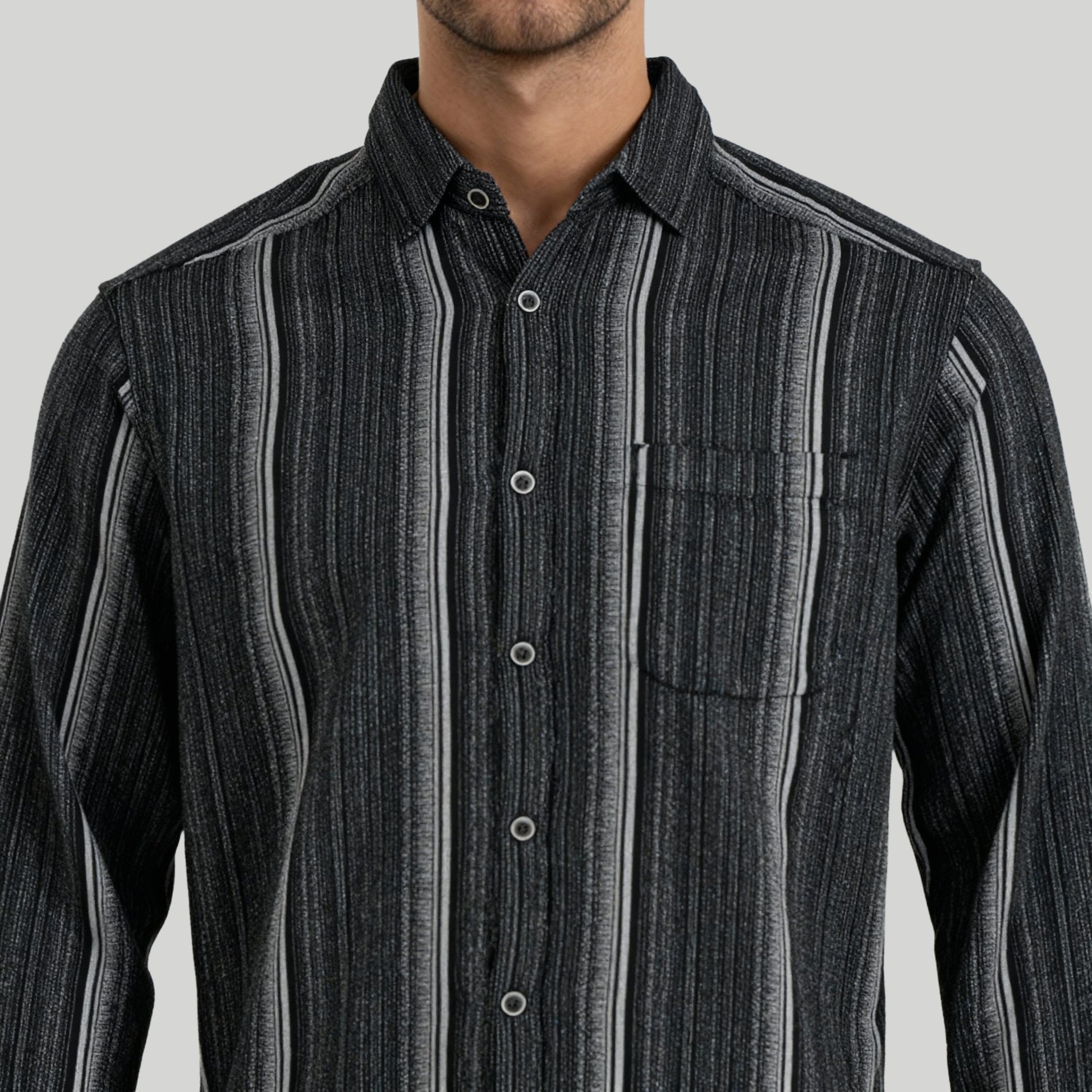 Cotton Striped Cuban Shirt