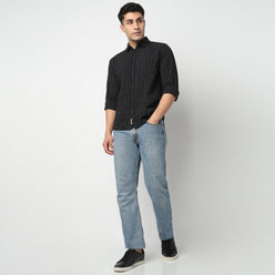 Cotton Striped Cuban Shirt 