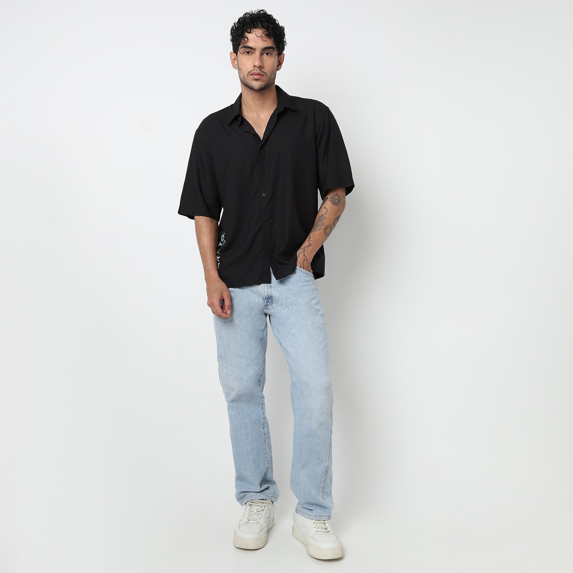 Cotton Solid Cuban Shirt
