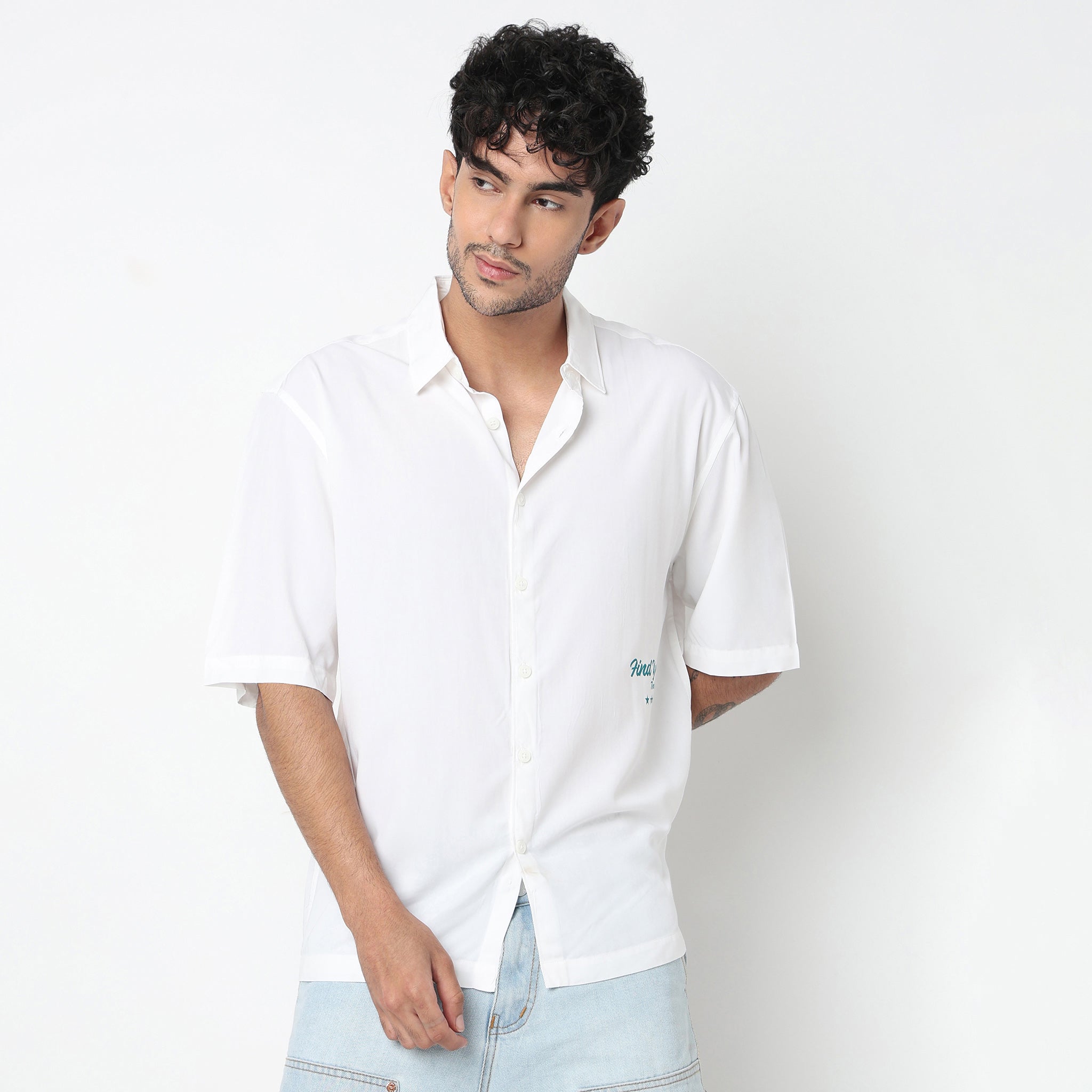 Cotton Solid Cuban Shirt