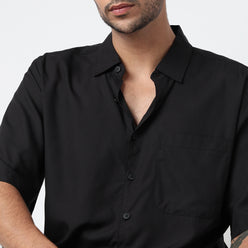 Cotton Solid Cuban Shirt