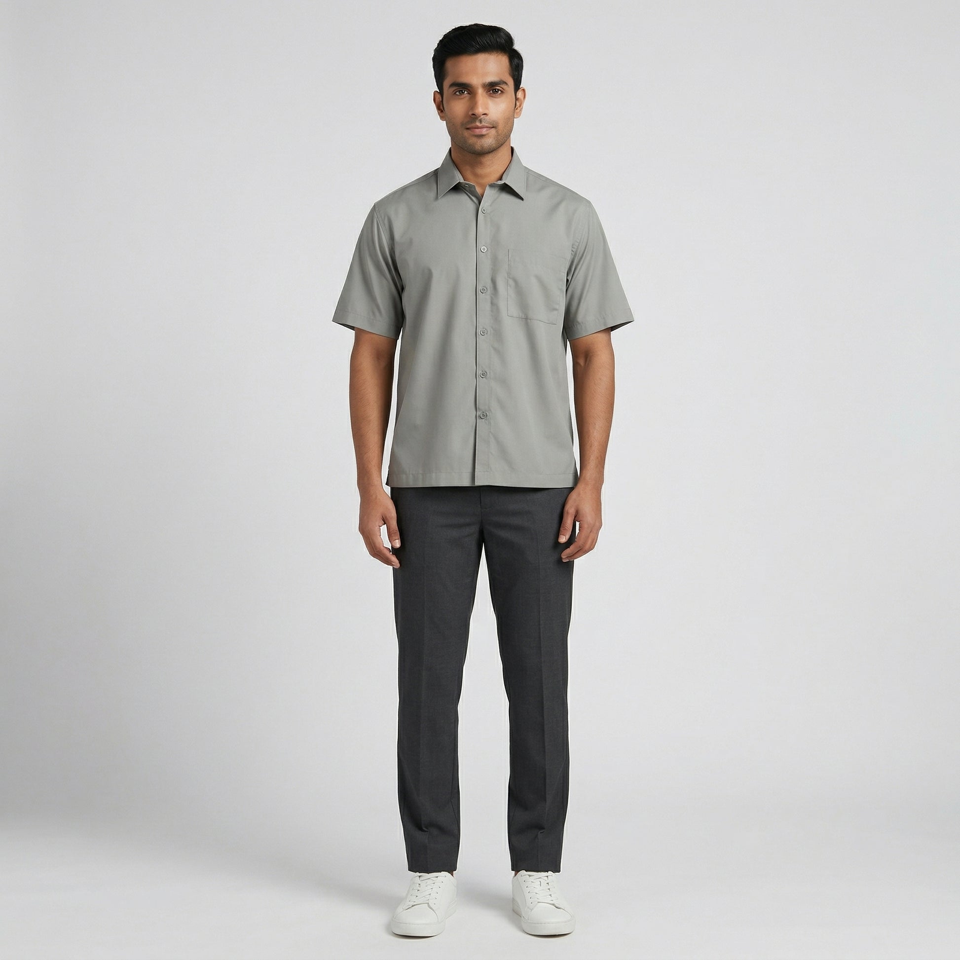 Half Sleeve Solid Cuban Shirt