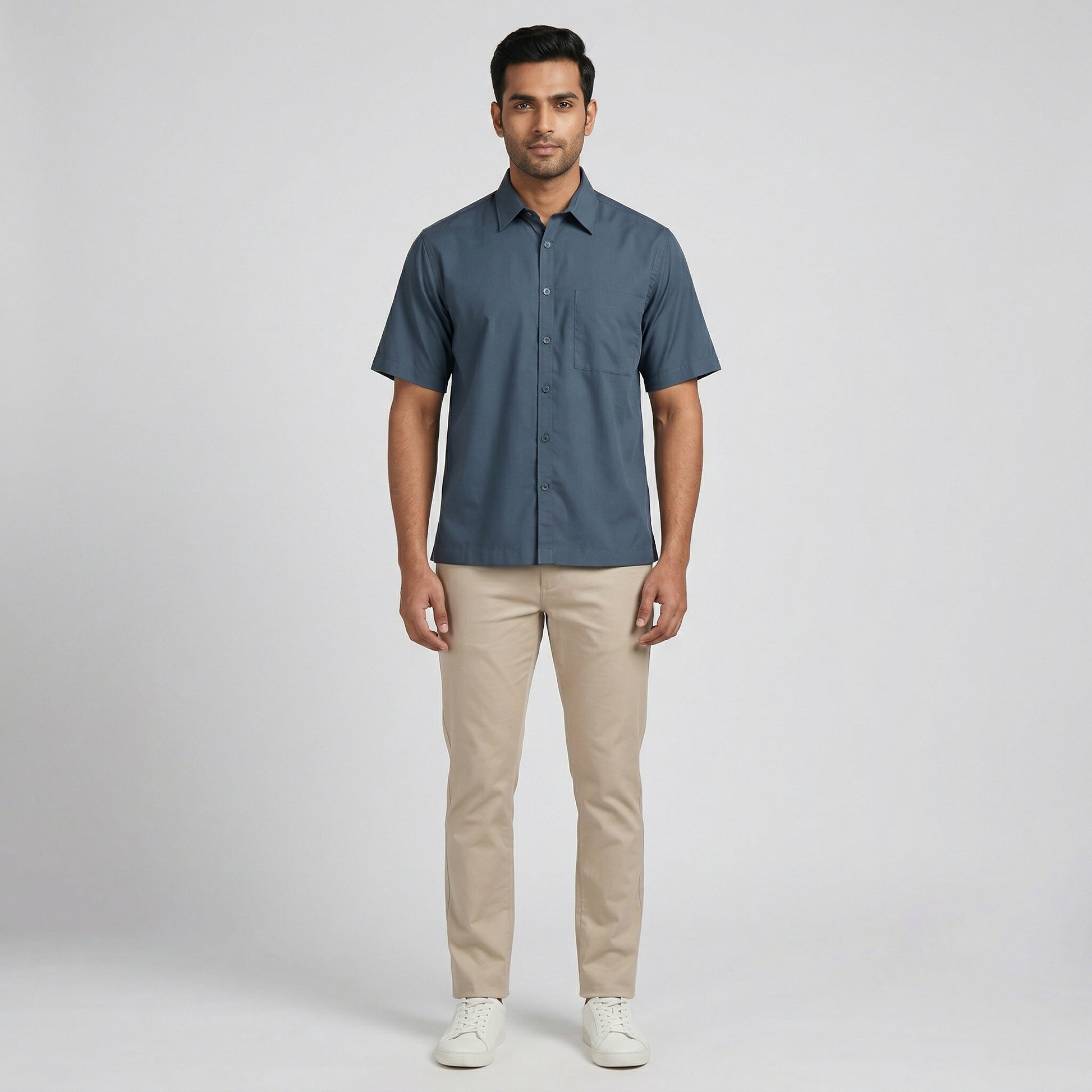 Half Sleeve Solid Cuban Shirt