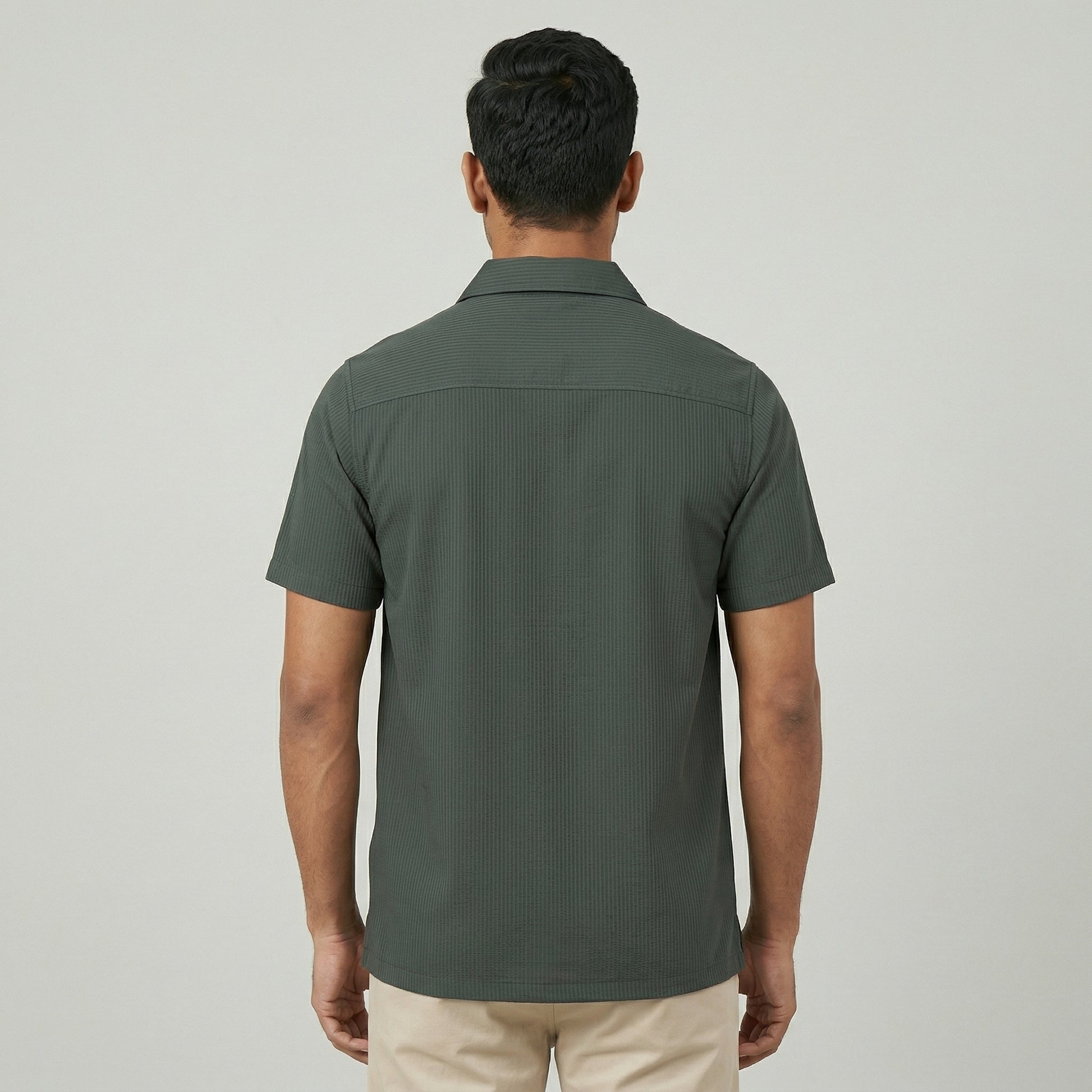 Half Sleeve Solid Cuban Shirt