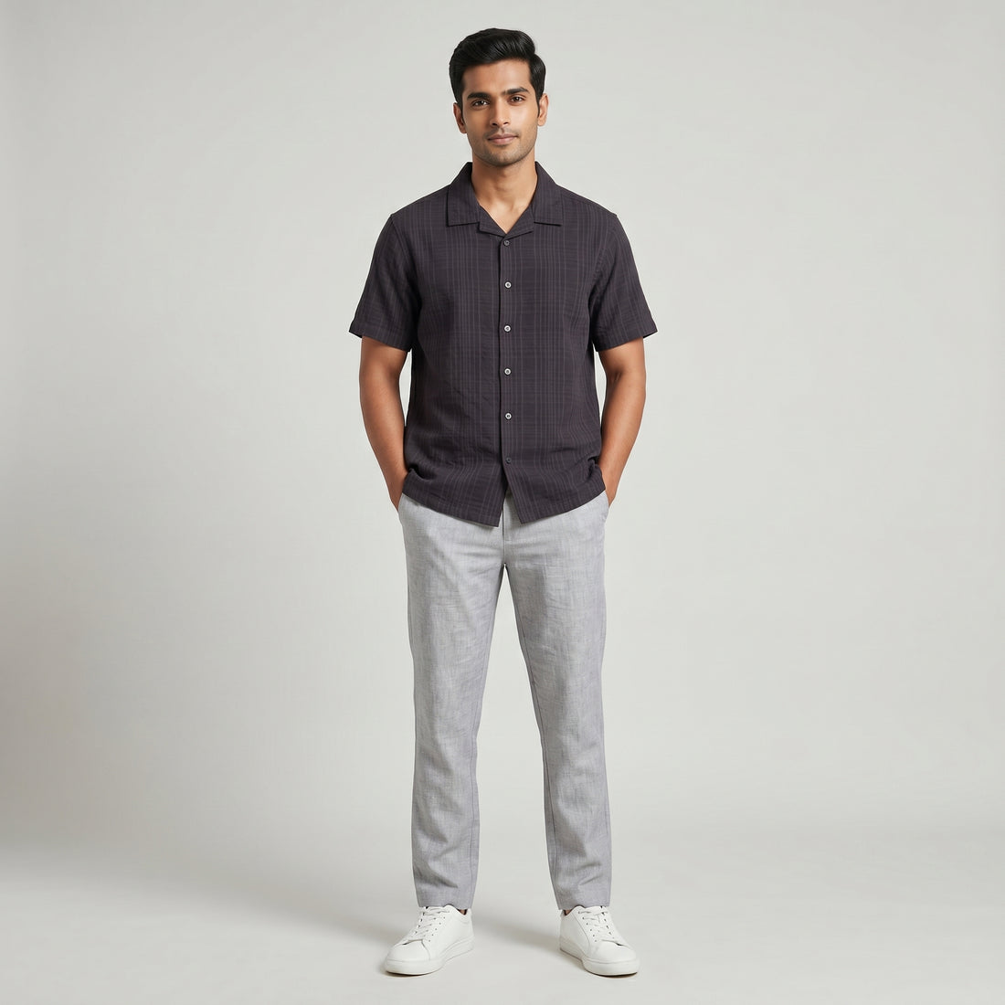 Mens Solid Cuban Shirt
