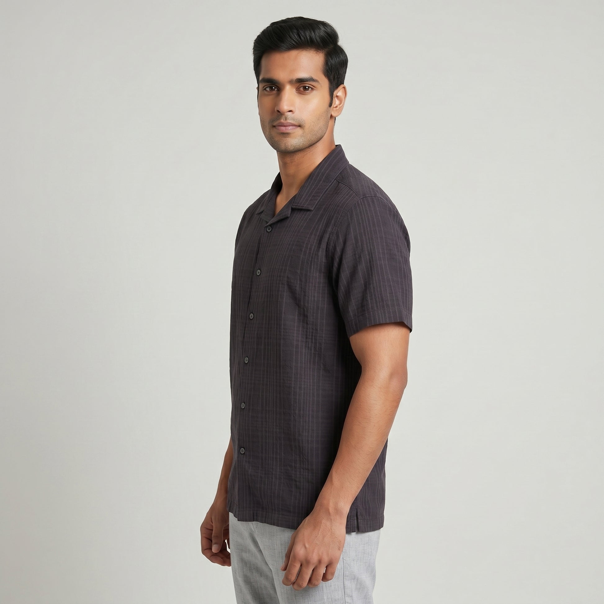 Mens Solid Cuban Shirt