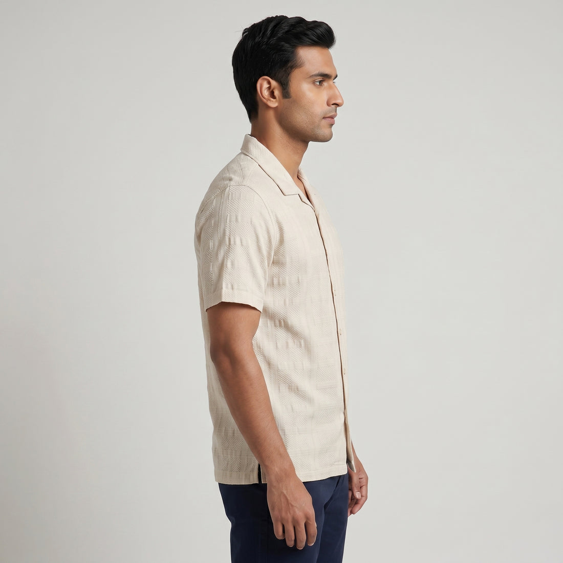 Mens Solid Cuban Shirt